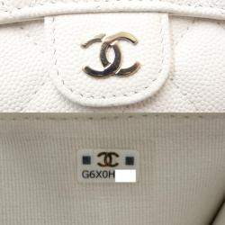 Chanel White Caviar Skin Classic Small Flap Matelasse Trifold Wallet