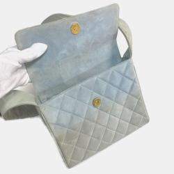 Pre Owned Chanel Light blue gray CC Mark bag