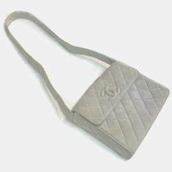 Pre Owned Chanel Light blue gray CC Mark bag