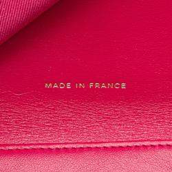 Chanel Pink Caviar Skin Matelasse Coco Mark Classic Small Flap Bi-fold Wallet