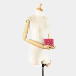 Chanel Pink Caviar Skin Matelasse Coco Mark Classic Small Flap Bi-fold Wallet