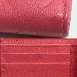 Chanel Pink Matelasse Small Flap Trifold Wallet