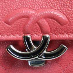 Chanel Pink Matelasse Small Flap Trifold Wallet