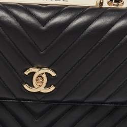 Chanel Black Chevron Leather Medium Trendy CC Flap Bag