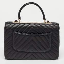 Chanel Black Chevron Leather Medium Trendy CC Flap Bag