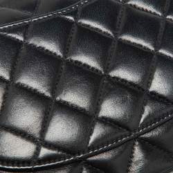 Pre Owned Chanel Black Quilted Leather Medium Classic Double Flap Bag