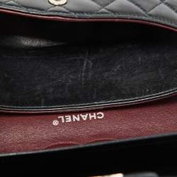 Pre Owned Chanel Black Quilted Leather Medium Classic Double Flap Bag