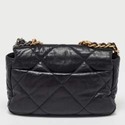 Chanel Black Quilted Leather Medium 19 Flap Bag