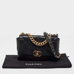 Chanel Black Quilted Leather Medium 19 Flap Bag