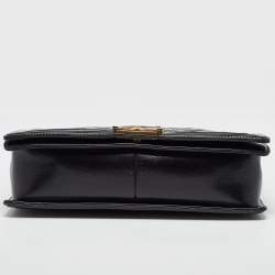Pre Owned Chanel Black Quilted Leather Large Boy Flap Bag