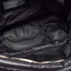 Chanel Black Embossed Nylon Doudoune Crossbody Bag