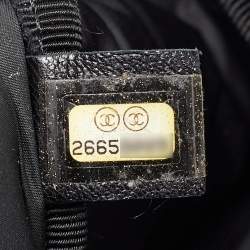 Chanel Black Embossed Nylon Doudoune Crossbody Bag