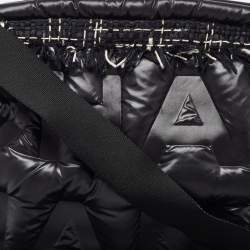 Chanel Black Embossed Nylon Doudoune Crossbody Bag