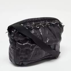 Chanel Black Embossed Nylon Doudoune Crossbody Bag