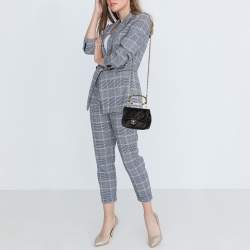 Chanel Black Quilted Satin Top Handle Flap Bag