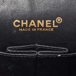 Pre Owned Chanel Navy Blue Fabric Madame Coco Classic Double Flap Runway Bag