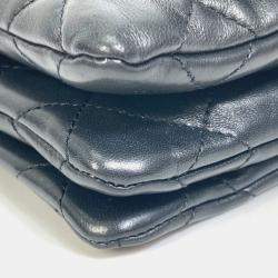 Pre Owned Chanel Black Lambskin CC Coco Mark Matelasse Chain Bag