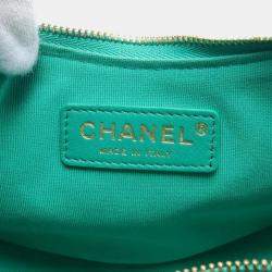 Chanel Green Leather Matelasse Shoulder Bag