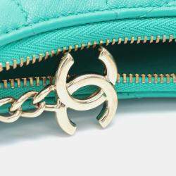 Chanel Green Leather Matelasse Shoulder Bag