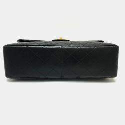 Pre Owned Chanel Black Lambskin Matelasse 30 Chain Bag