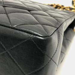Pre Owned Chanel Black Lambskin Matelasse 30 Chain Bag