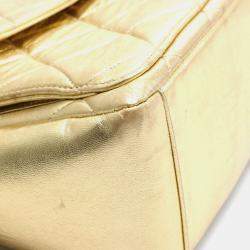 Chanel Gold Leather Matelasse Shoulder Bag