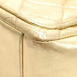 Chanel Gold Leather Matelasse Shoulder Bag