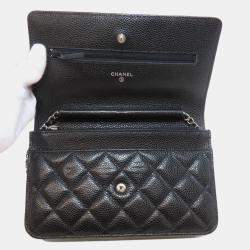 Chanel Caviar Skin Coco Mark Chain Wallet