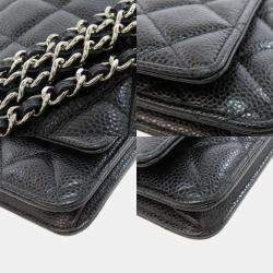 Chanel Caviar Skin Coco Mark Chain Wallet