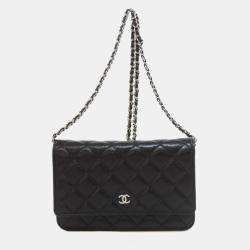 Chanel Caviar Skin Coco Mark Chain Wallet