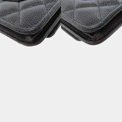 Chanel Caviar Skin Coco Mark Chain Wallet