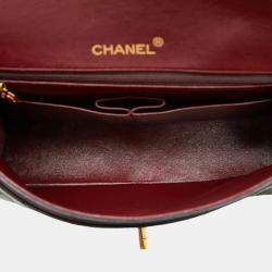 Pre Owned Chanel Black Lambskin Matelasse 25 Coco Mark Double Flap Chain Shoulder Bag