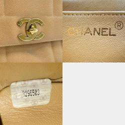 Pre Owned Chanel Beige Gold Caviar Skin Leather Handbag