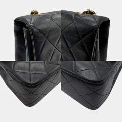 Chanel Black Gold Leather Matelasse Bag