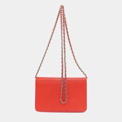 Chanel Caviar Skin Coco Mark Chain Wallet