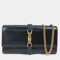 Gucci Black Gold Jackie 1961 Long Wallet