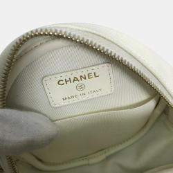 Pre Owned Chanel White Gold CC Mark Round Chain Bag