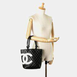 Chanel Black Lambskin Matelasse Deca Coco Mark Cambon Line Tote Bag