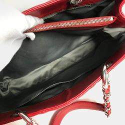Chanel Red CC Mark Chain GST Tote Bag