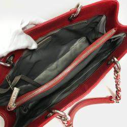 Chanel Red CC Mark Chain GST Tote Bag