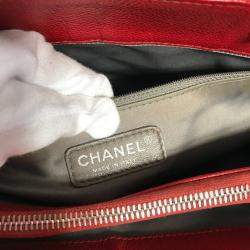 Chanel Red CC Mark Chain GST Tote Bag