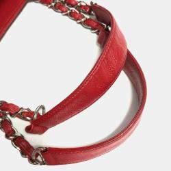 Chanel Red CC Mark Chain GST Tote Bag