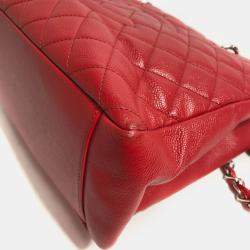 Chanel Red CC Mark Chain GST Tote Bag