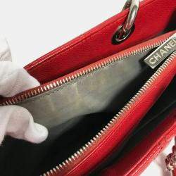 Chanel Red CC Mark Chain GST Tote Bag
