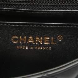 Pre Owned Chanel Black Quilted Leather Small Coco Hearts Square Flap Bag