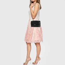 Pre Owned Chanel Black Quilted Caviar Leather Small Classic Double Flap Bag