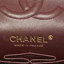 Pre Owned Chanel Black Quilted Caviar Leather Small Classic Double Flap Bag
