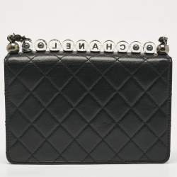 Chanel Black Quilted Leather Chic Pearl Flap Bag