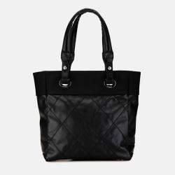 Pre Owned Chanel Black Canvas Small Paris-Biarritz Tote Bag