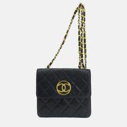 Pre Owned Chanel Lambskin Coco Mark Matelasse Shoulder Bag